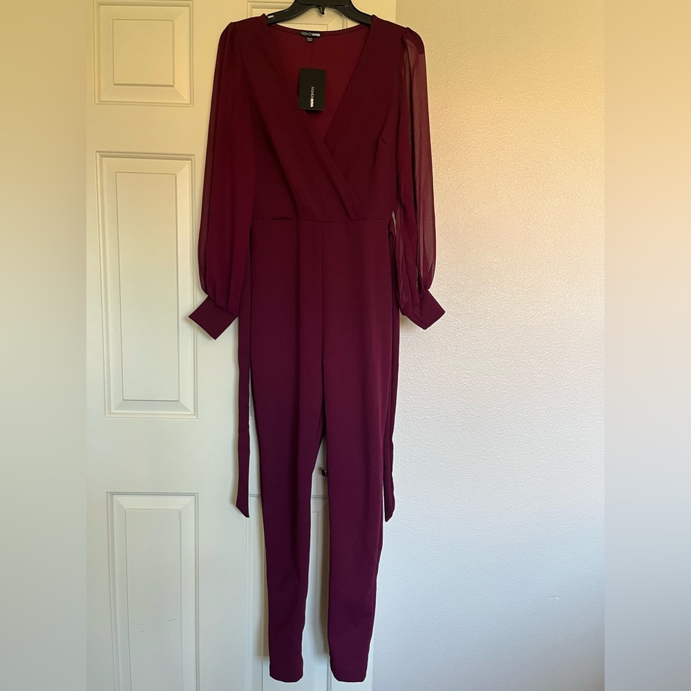 Elegant Burgundy Jumpsuit